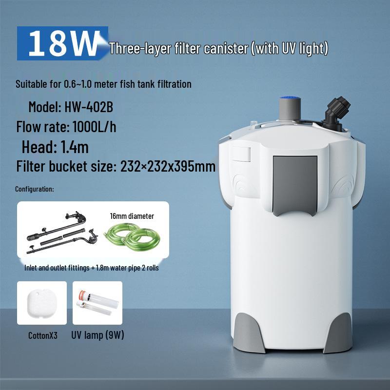 Filtro Esterno per Acquario Serie HW con Spugna, Pompa e Tubi