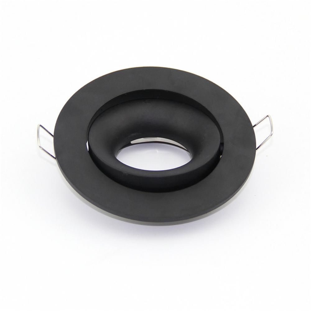 Rund GU10 Infälld Downlight Ersättningssats Svart MR16 Sockel Monterings Takspotlight Ram GU5.3 Lampa Sockelhållare