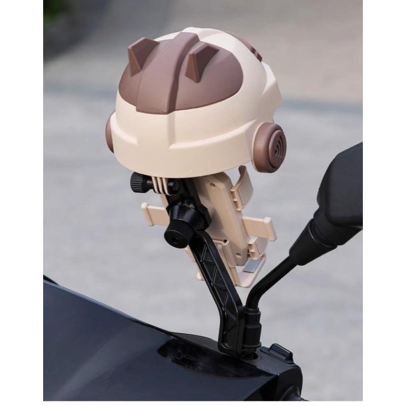 1 Set 360 Degree Rotatable Reinforced Waterproof Helmet Shaped Mobile Phone Bracket Upgraded Motorcycle Phone Holder