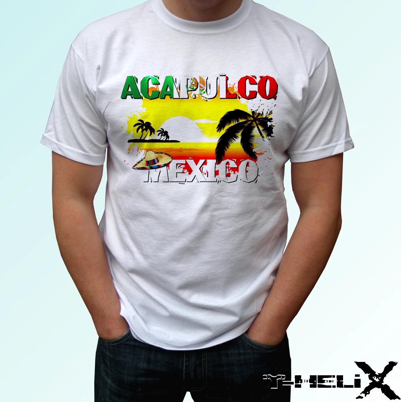 Acapulco flag - white kids boys T-Shirt top Mexico design - s s kids baby sizes 100