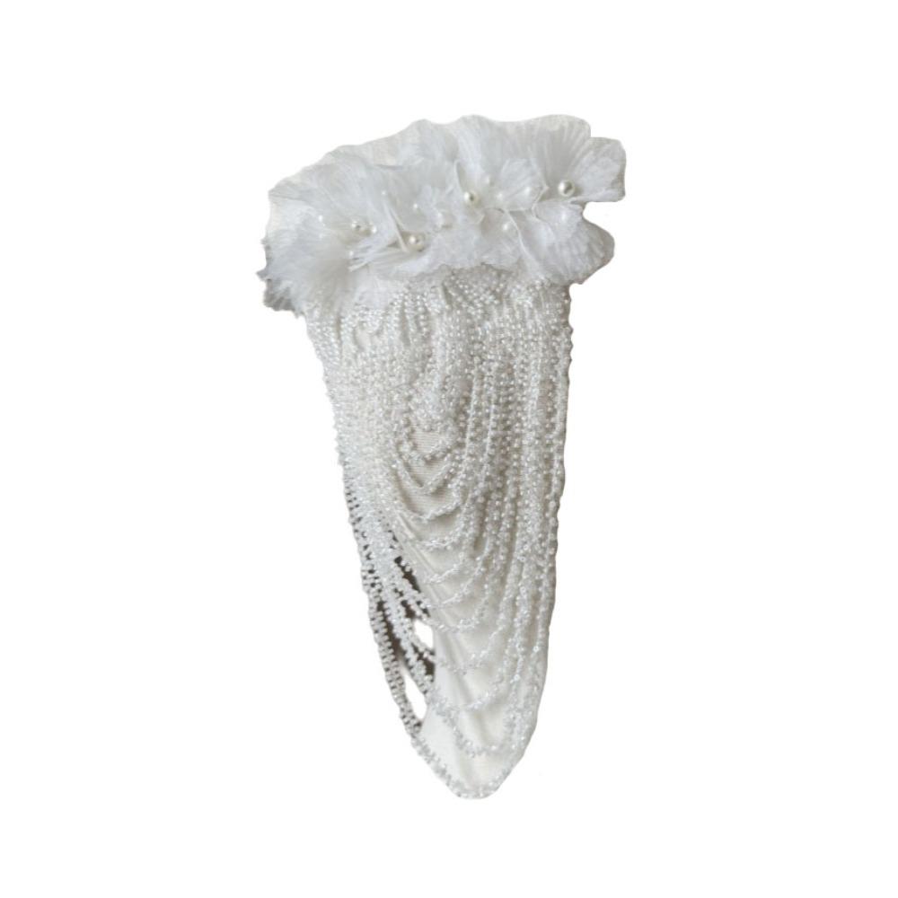 

Gorgeous Design Nail Bead Tassel Decoration Delicate Luxury Shoulder Tassel Fashion Sewing Accessories Evening Gown білий