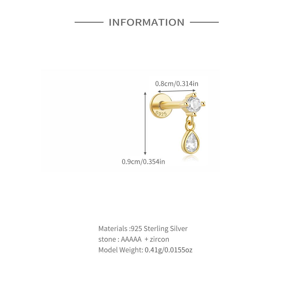 ROXI 925 Silver Star/Flower/Pearl Zircon Dangle Earrings For Women 1pc Simple Earrings For Women Girl Wedding Gift