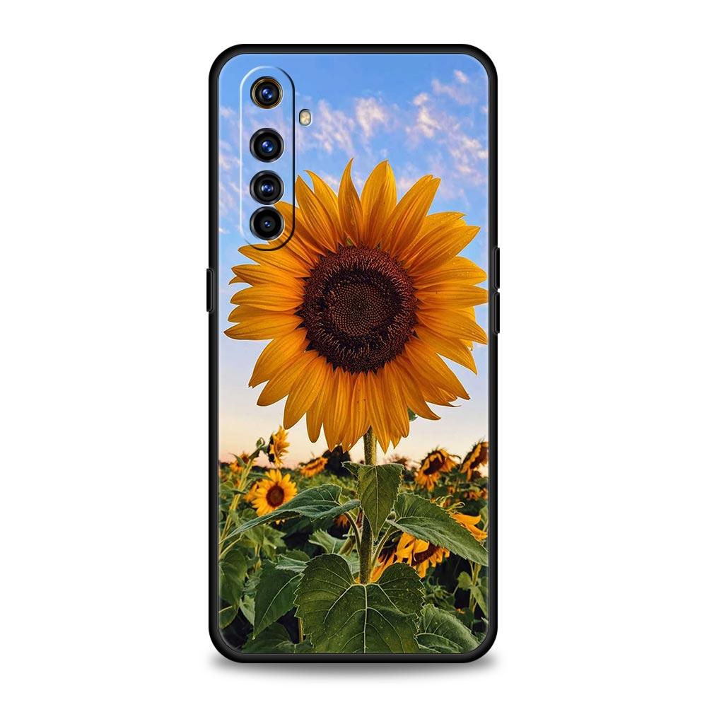 Beautiful Yellow Sunflower Phone Case For Realme 12 11 10 4G 9 8 5G 7 6 GT5 GT3 GT2 Pro Plus C21 C25 C35 GT Neo 2 3 3T 5 Cover