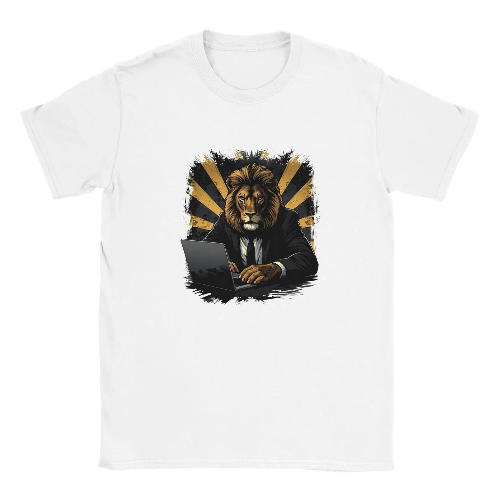

Lion Businessman T shirt Urban Art Gold amp Black for Him vintage Washed Casual Slightly Versatile Soft Unisex graphic S разноцветный