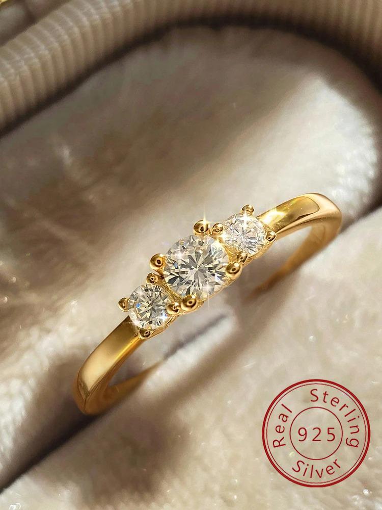 925 Sterling Silver Simple Classic Gorgeous Premium Zircon Ring for Women Anniversary Wedding Daily Wear Luxury Fine Jewelry