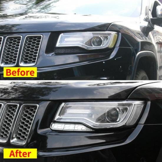 Headlight Cleaning Trim Decoration Bezels for Jeep Grand Cherokee 2014-16 Chrome