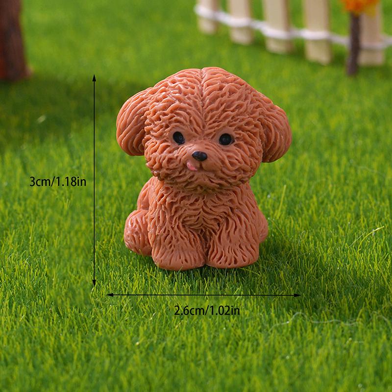 Figurka Miniaturní Roztomilé hnědé plyšové štěně pejska Micro Krajina Ornamenty Pro bytové dekorace Kawaii Animal Dekorace na plochu