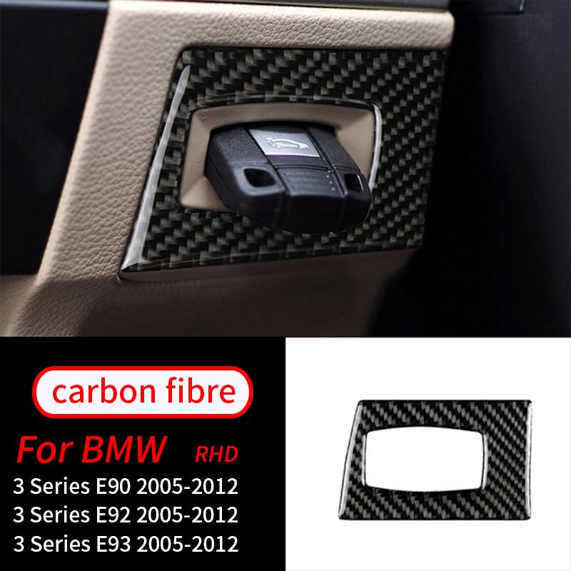 

Для BMW E90 E92 E93 3 серии 2005-2012 настоящее углеродное волокно интерьер автомобиля переключатель зажигания наклейка для ключа наклейка Защитный декор B