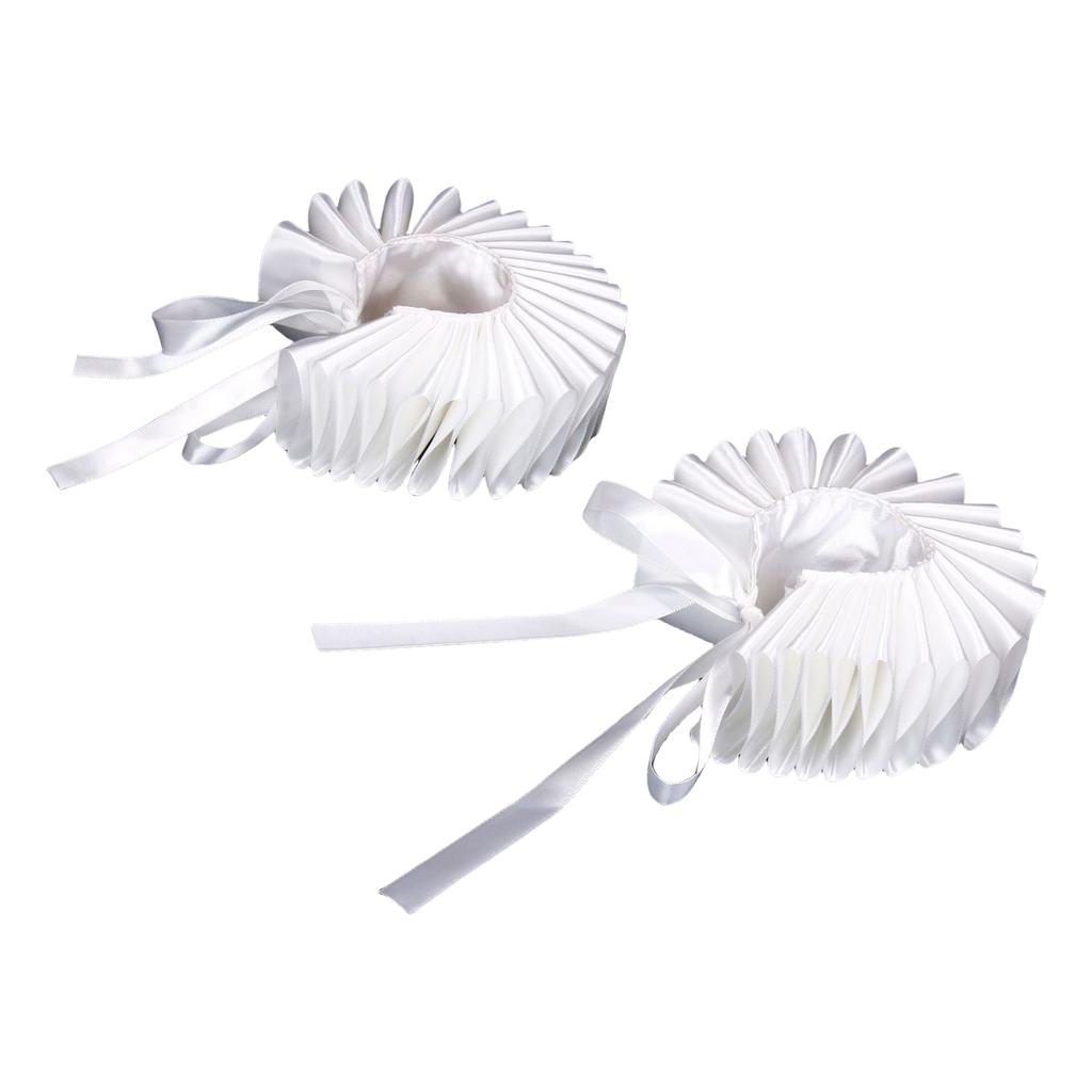 Victorian Ruffled Wrist Wrap Renaissance Girls Blouse Wrist Cuffs Decorative Props for Lady Medieval Cosplay