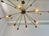 24 Light Elegant Ceiling Flush mount light Pendant Mid Century Modern Raw Brass Sputnik chandelier light Fixture