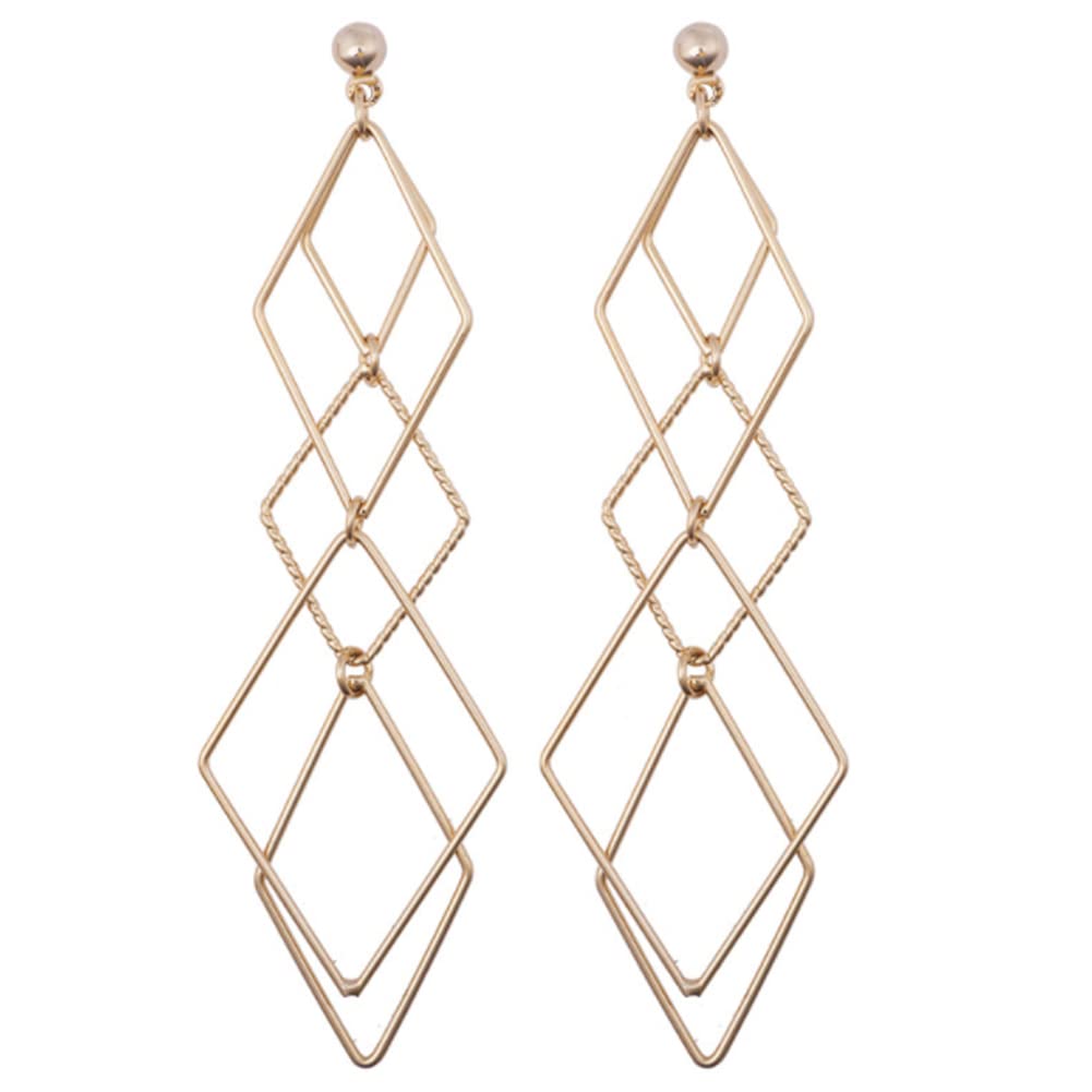 

Earrings fake earrings Pierced earring style earrings [Ludus Felix] - Women s - Diamond-shaped - - Non-pierced (clip-on) золотий
