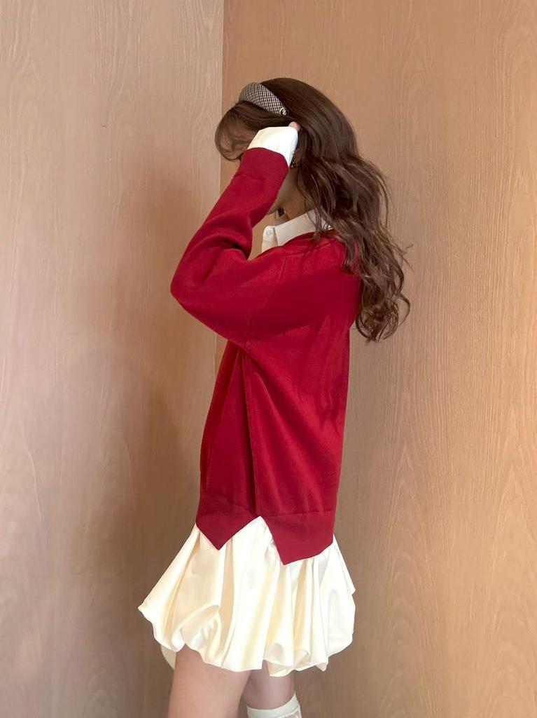 Knit Docking Dress LWNO255024REDF