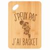 Planche À Découper / Plateau Apéro - PLANETEE - Rectangulaire - Bambou Gravé - 30x20x1 Cm - Motif Basketball Astronaute