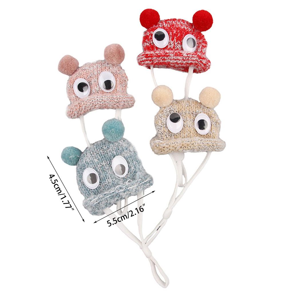 Knit Hamster Hat Guinea Pigs Hat with Adjustable Strap Lightweight Soft Comfortable Knitted Tiny Hat for Hamster Rabbit