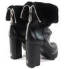 Great LOUIS VUITTON Short Boots LV Logo Metal Back Zip Leather Shearling Women  Used