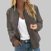 Women Slim Casual Long Sleeve Print Cardigan Zipper Tops Outerwear Shirt Jacket For Women