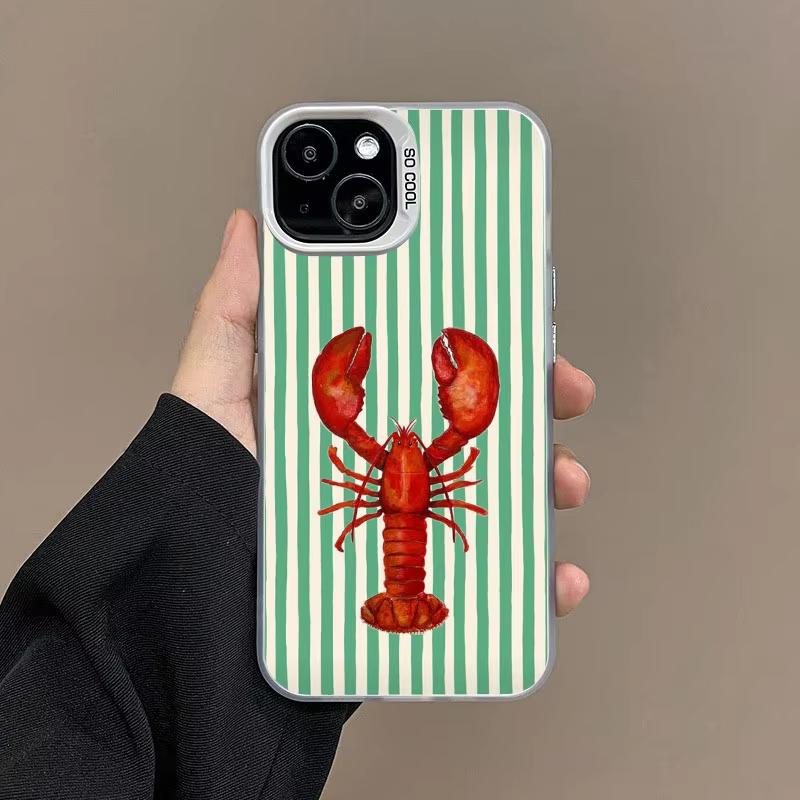 

Colorful Marine Organism Striped Phone Case For iPhone 17 Pro Max 16 15 Pro 14 13 Mini 12 11 XR XS 17Air Plus Hard Matte Cover iPhone 16 Plus