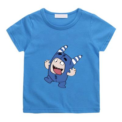 חולצת טי מצוירת Oddbods כחולה POGO 100% כותנה קז'ואל קיץ ילדים חולצת טי באיכות גבוהה נוחה חולצות טי לבנים בנות