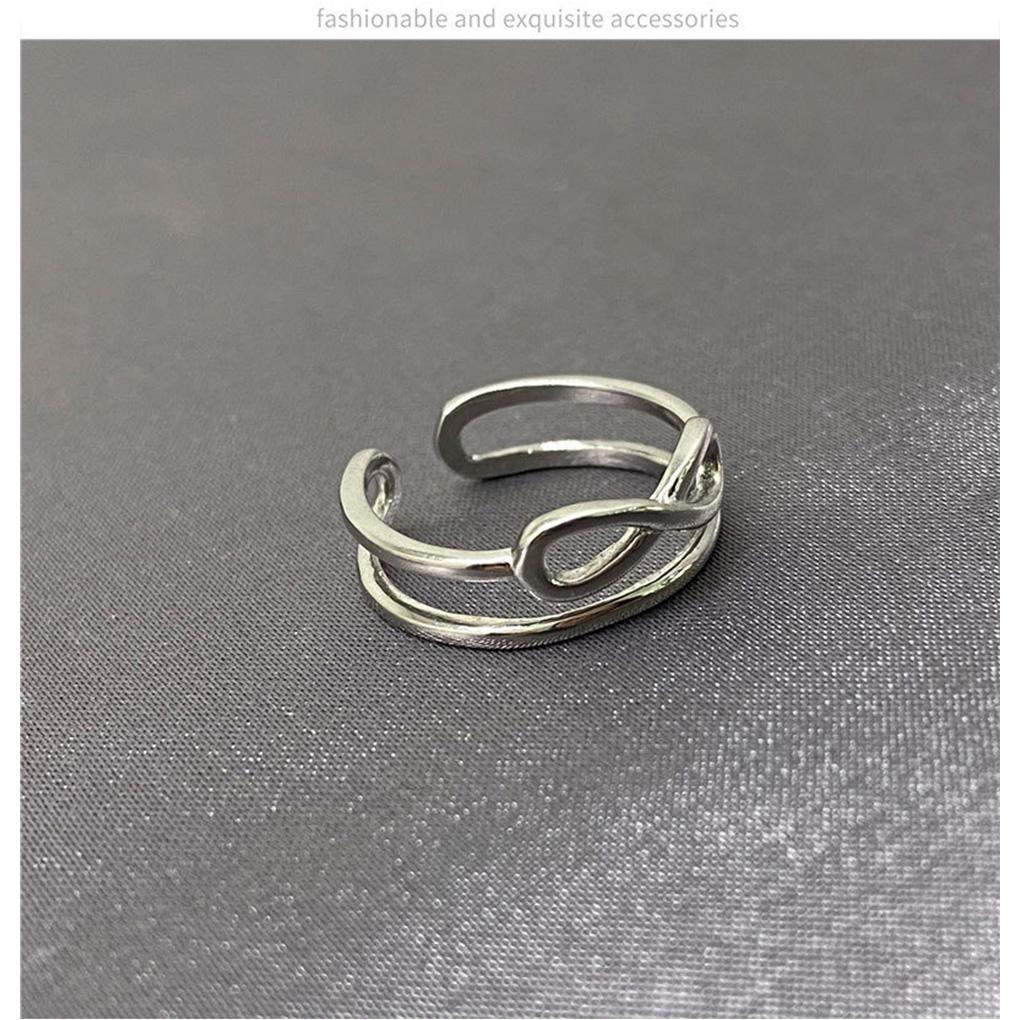 Hochzeit Verlobungsfeier Gekreuzte Ringe Mädchen Verstellbarer Mode Offener Legierungsring Handschmuck Dekor Geburtstagsgeschenk