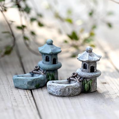 Mini Pool Tower Miniaturowy krajobraz DIY Ornament Garden Decoration Resin
