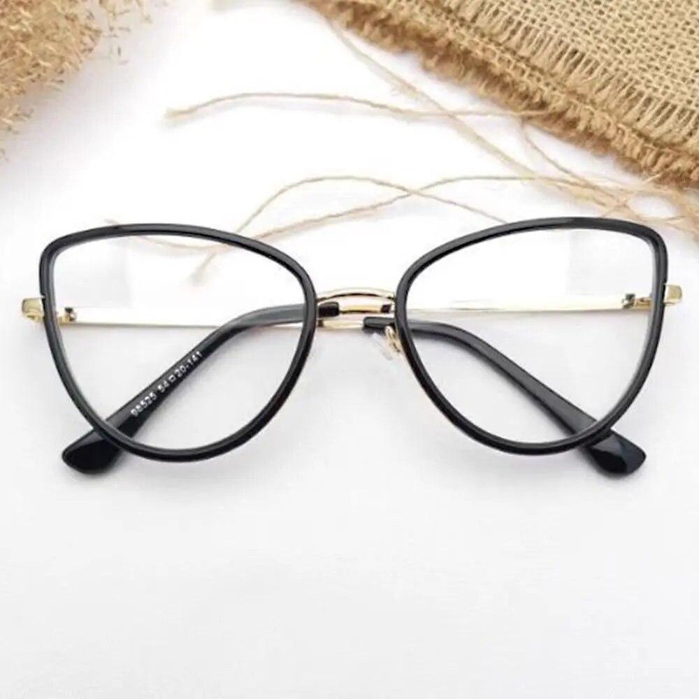 Cat Eye Anti-Blue Light Glasses Women Men Oversized Optical Frame Eye Protection Ultra Light Eyeglasses Office Computer Goggles