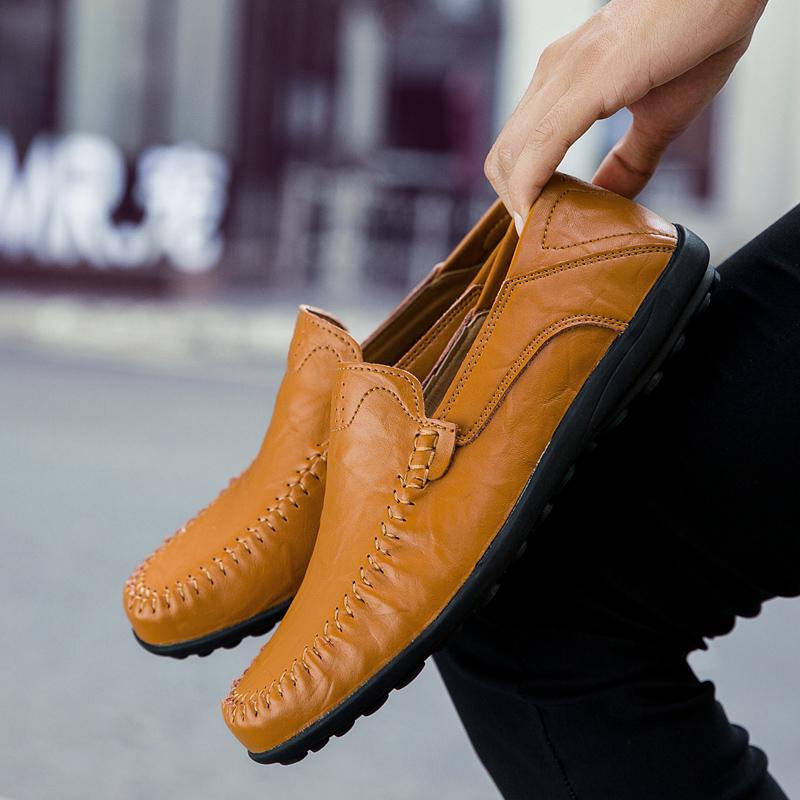 Hakiki Deri Erkek Ayakkabıları Rahat İtalyan Erkek Loafer'ları Mokasenler Lüks Marka Resmi Slip on Erkek Tekne Ayakkabıları Zapatos De Hombre