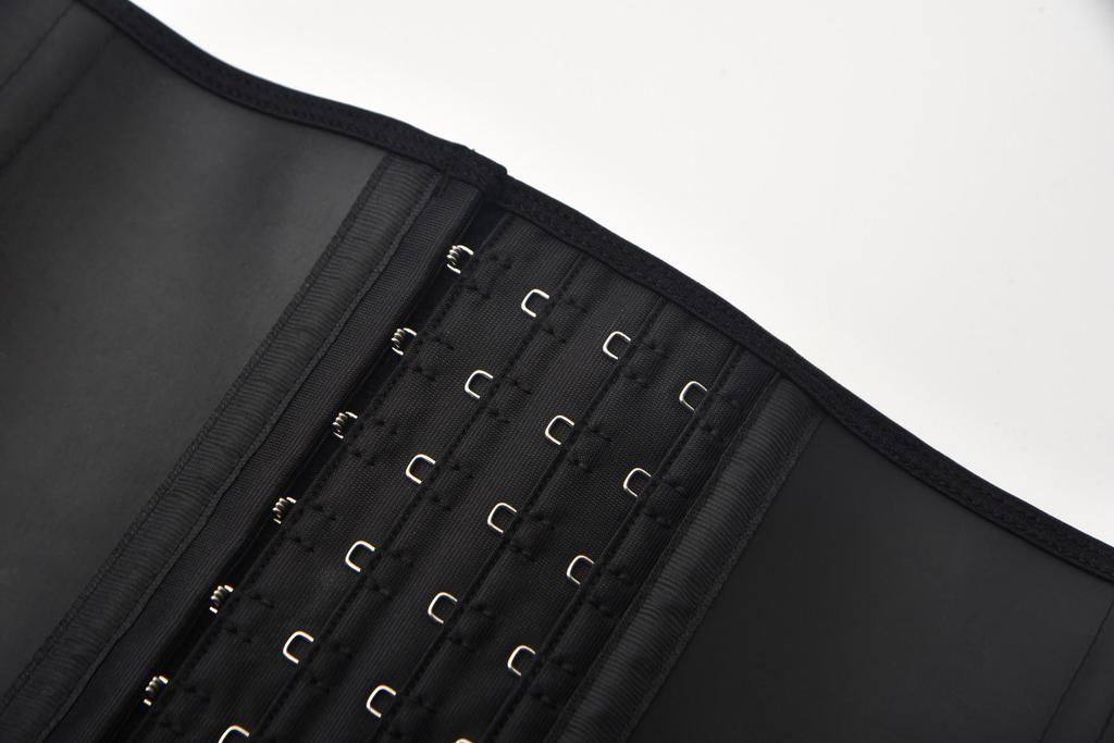 Latex Waist Trainer Body Shaper - 9 Steel Bones, 4 Rows of Hooks, Smooth Surface Abdominal Binder