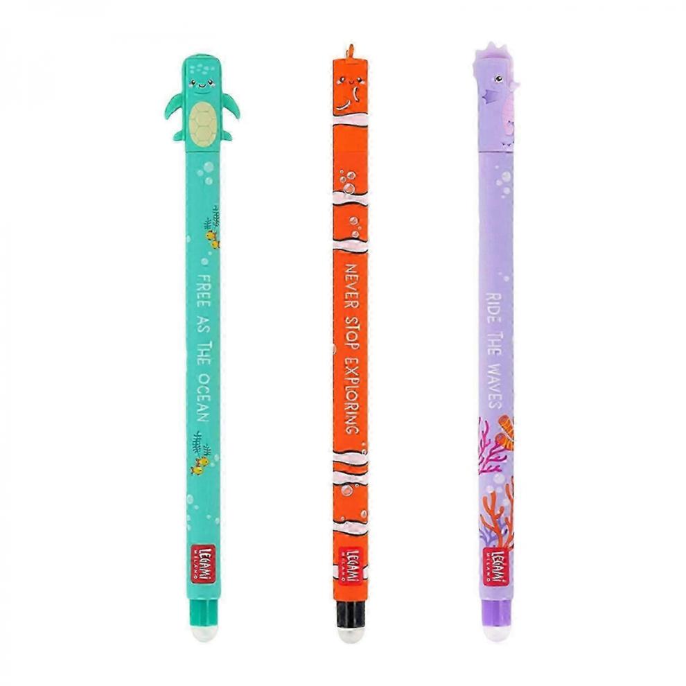 Confezione da 3 Penne Gel Cancellabili con Punta Fine da 0,35 mm Ideali per Studenti e Adulti Inchiostro Gel ad Asciugatura Rapida per Scrittura e Diario Set da Tre Pezzi