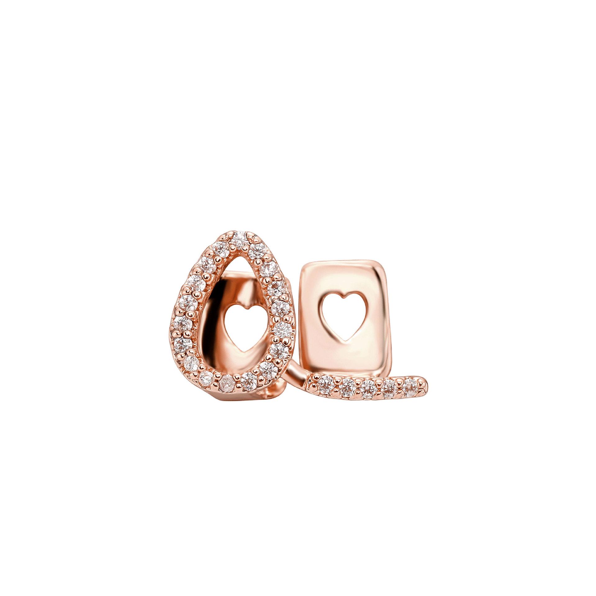 Two-Tone Double Zircon Hollow Grillz Set: Stylish Hip-Hop Gold Teeth with Diamond Accents