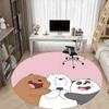 1pc Bear Friends Office Round Area Rug, Under Office Chairs Bedroom Living Room Home Decor, Room Deco, Available In Various Sizes