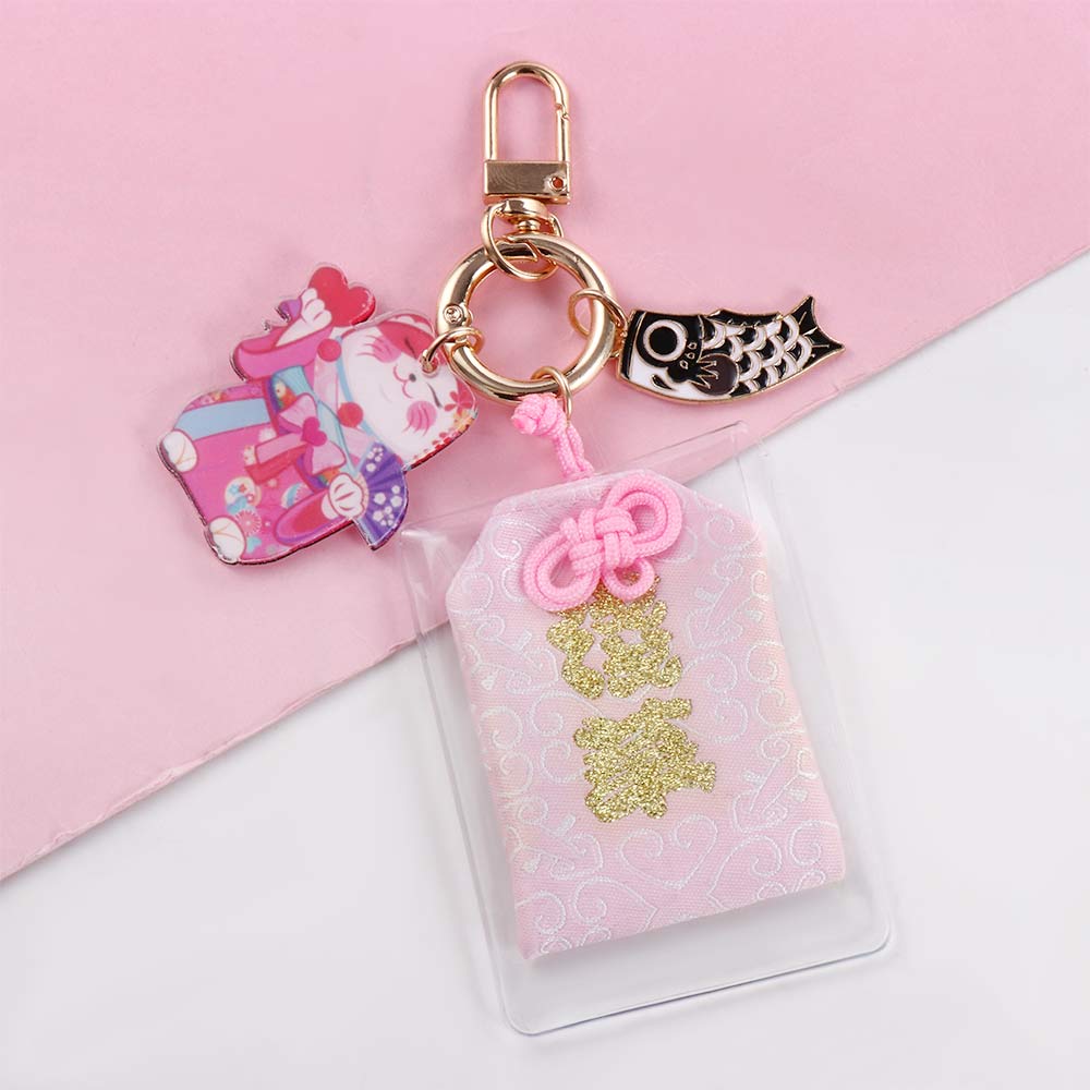 Lucky Bag Charm Fortune Lucky Cat Keychain Key Rings Maneki Neko Key Chain Keyring Ornaments