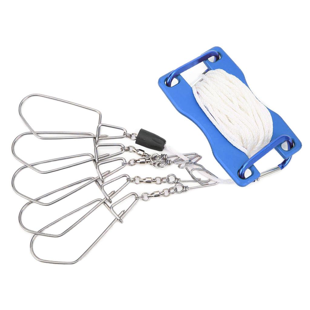 Live Fish Lock Portable Stainless Steel Fish Wire Rope Lock for Big Lure Fishing EquipmentBlue
