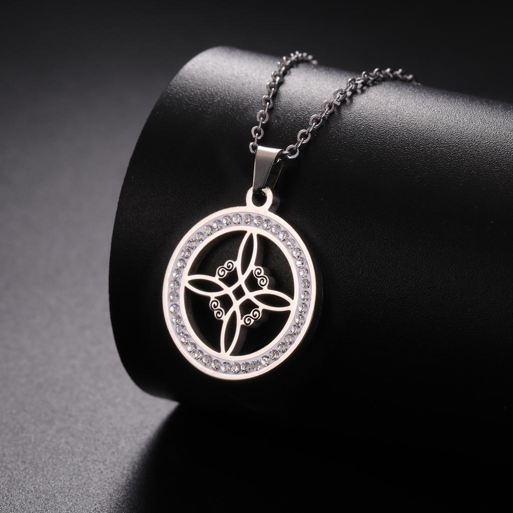 Single Layer Witch Knot Pendant Necklace With Crystal Accents Gothic Jewelry Christmas Gift For Women