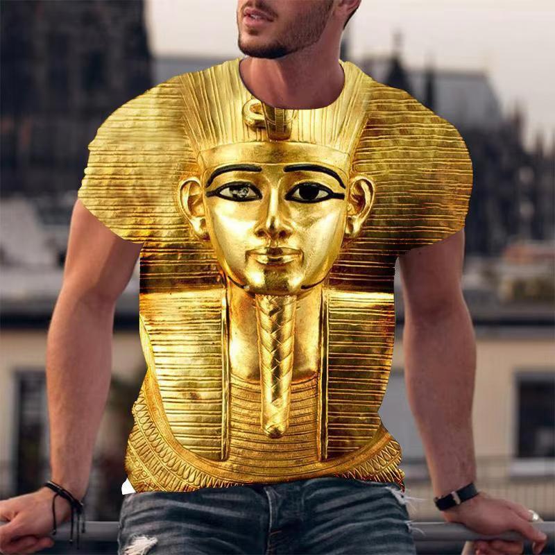 New Ancient Egyptian Pharaoh Graphic T-Shirts Men Women Summer 3D Printed Short Sleeve S