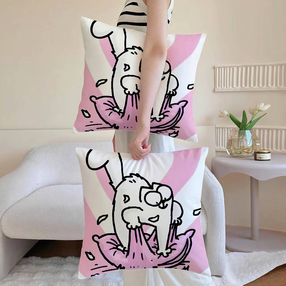 Kawaii S-Simons Cat B Cushion Cover Pillow Case Sofa And Living Room Decorative Cushion Covers Dust-Proof And Mite-Proof
