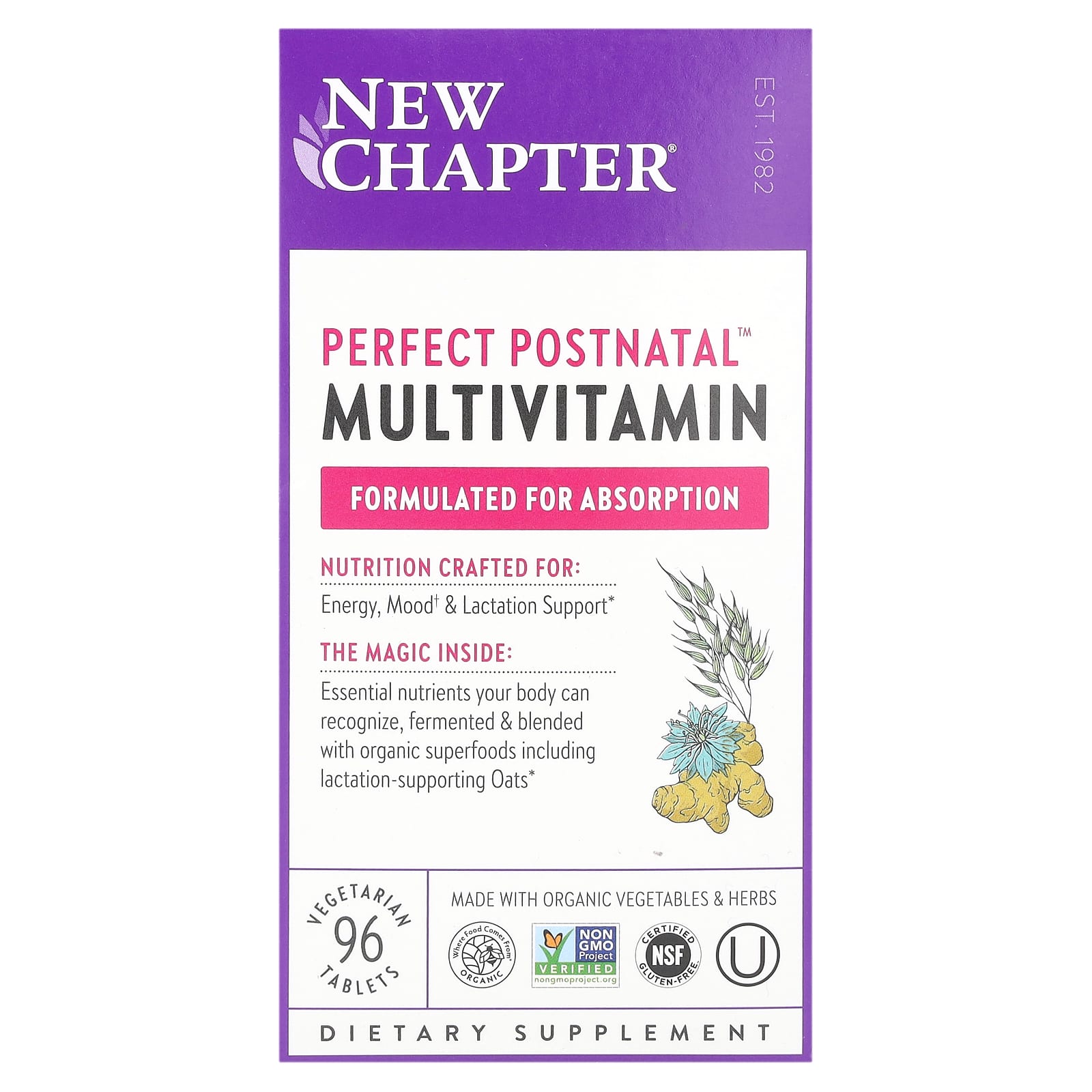 

Perfect Postpartum Multivitamin, Veggie Tablets 96 Tablets
