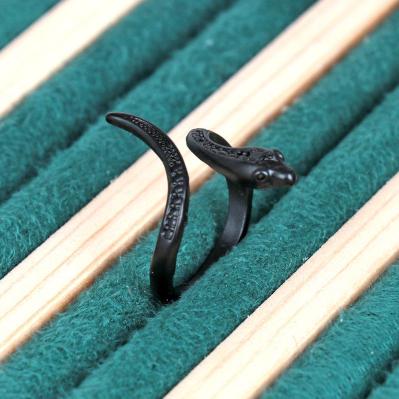 Twelve Zodiac Ins Design Retro Punk Style Open Snake Shaped Ring for Women