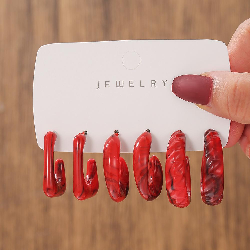 Spring and summer earrings women's design sense niche temperament earrings set multi-pair combination small fresh girl heart earrings