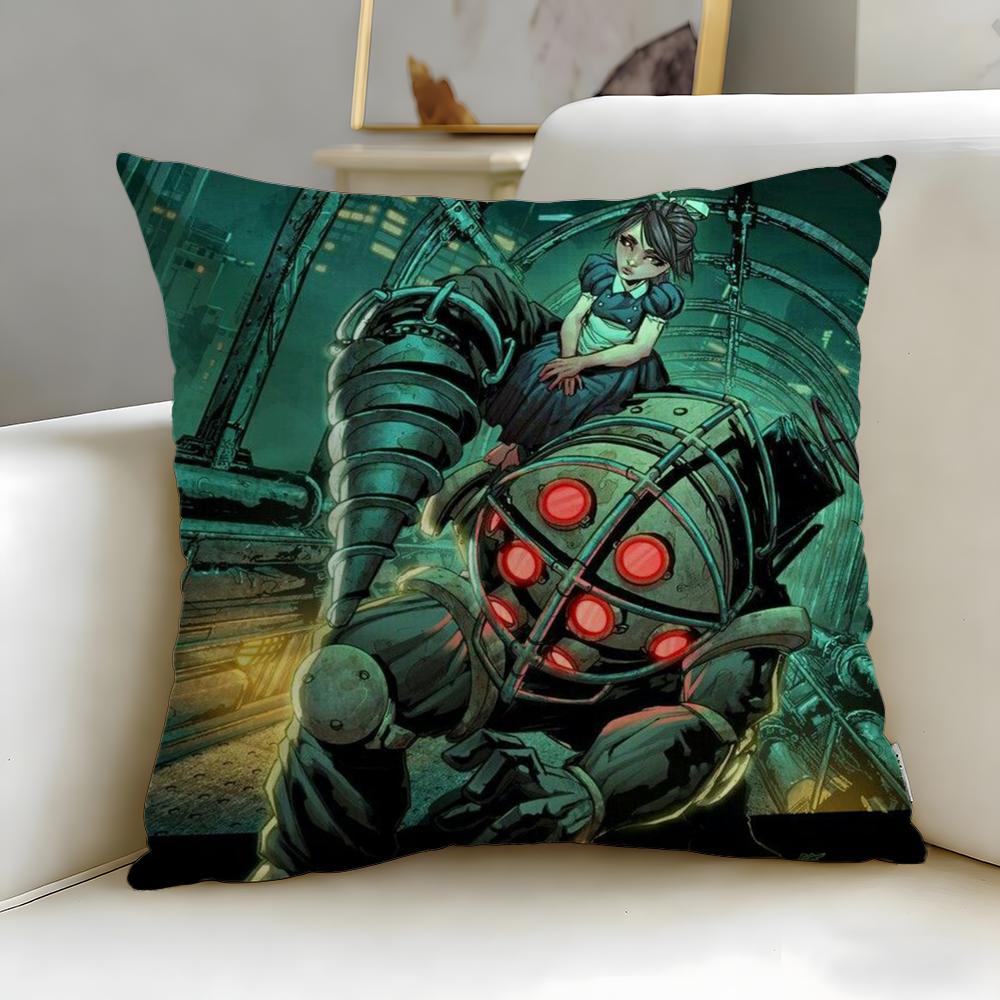 Классическая игра BioShock Наволочка Мягкая и Легко стирающаяся – Универсальная для Дивана, Кровати, Путешествий и Офиса 30cmx30cm