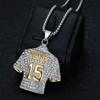 2026 Jewelry Fashion Trend Inlaid Zircon No.15 Mahoms Jersey Pendant Necklace Men's Party Jewelry Accessories