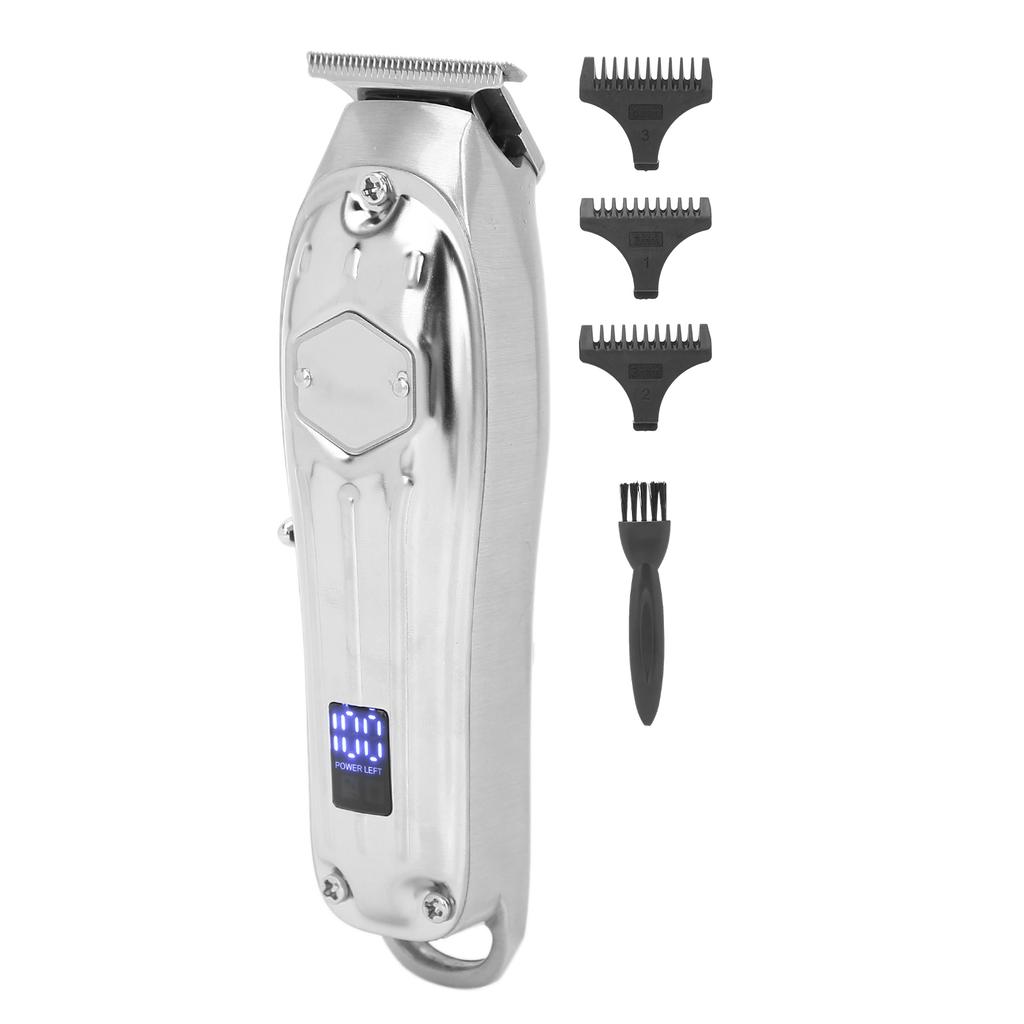 USB Rechaegeable Hair Clipper LCD Screen Electric Hair Styling Trimming Hair ClipperSilver