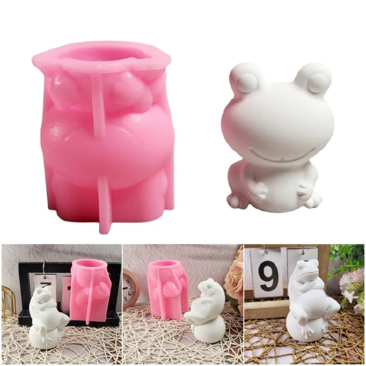 3D Frogs Candle Mold Animal Silicone Molds Resin Casting Molds Craft Supplies for Candle Making Home Decoration