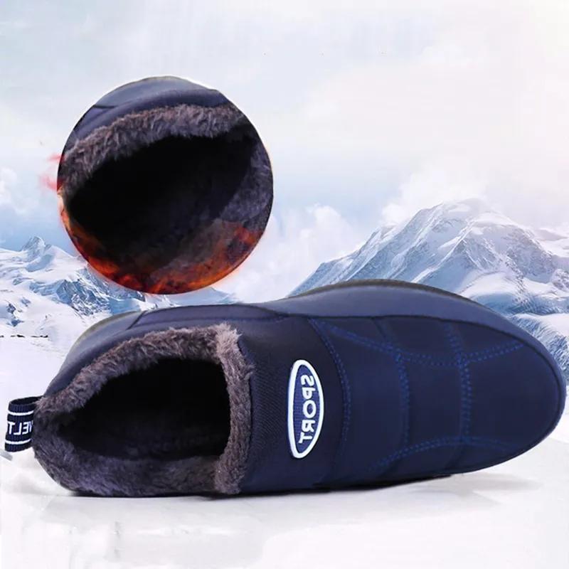 fashion Shoes For Men Waterproof Winter Snow Boots Men's Sneakers Lightweight Men's Work Shoes Plus Size Slip On Ankle Boots Footwear