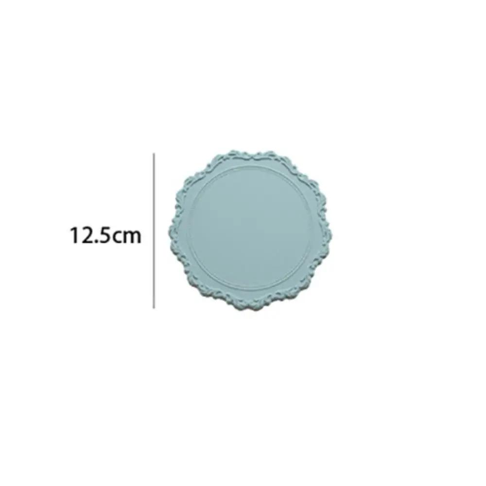 Lot de 2 dessous de verre ronds en silicone antidérapants en dentelle