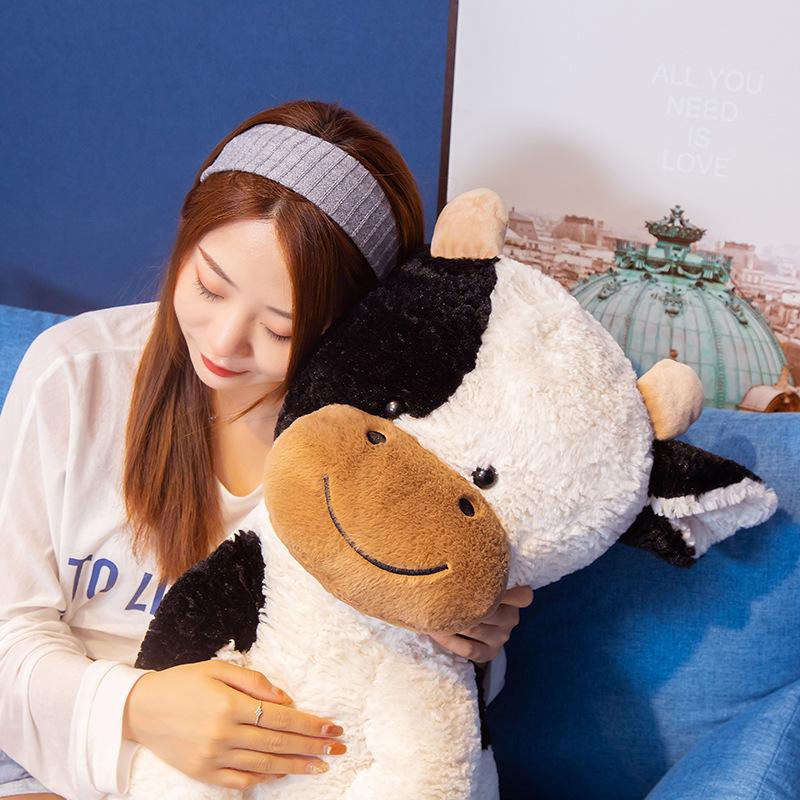 Bello 25CM-70CM Huggable Peluche Mucca Giocattolo Adorabile Bovino Peluche Animali di Peluche Bovino Morbido Bambola Giocattoli per Bambini Regalo di Compleanno per Bambini