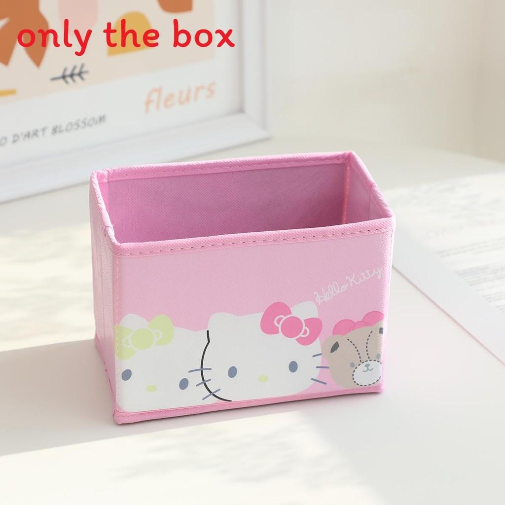 Hello Kitty Kuromi Cinnamoroll My Melody Pattern Foldable Desktop Storage Box For Makeup And Office Supplies