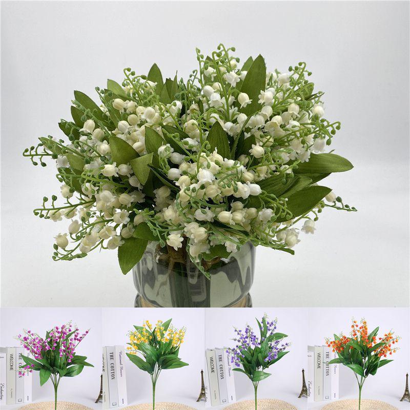 Elegant 7 Branch Artificial Lily Of The Valley Bouquet For Stunning Home And Wedding Decor
