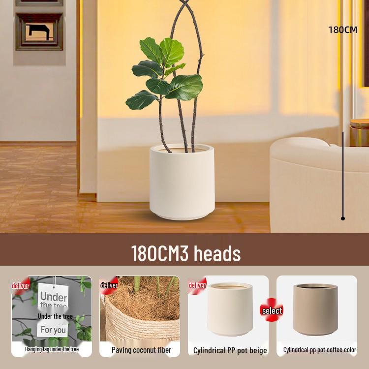 Large Potted Fiddle-Leaf Fig: Luxury Faux Green Plant for Living Room Decor