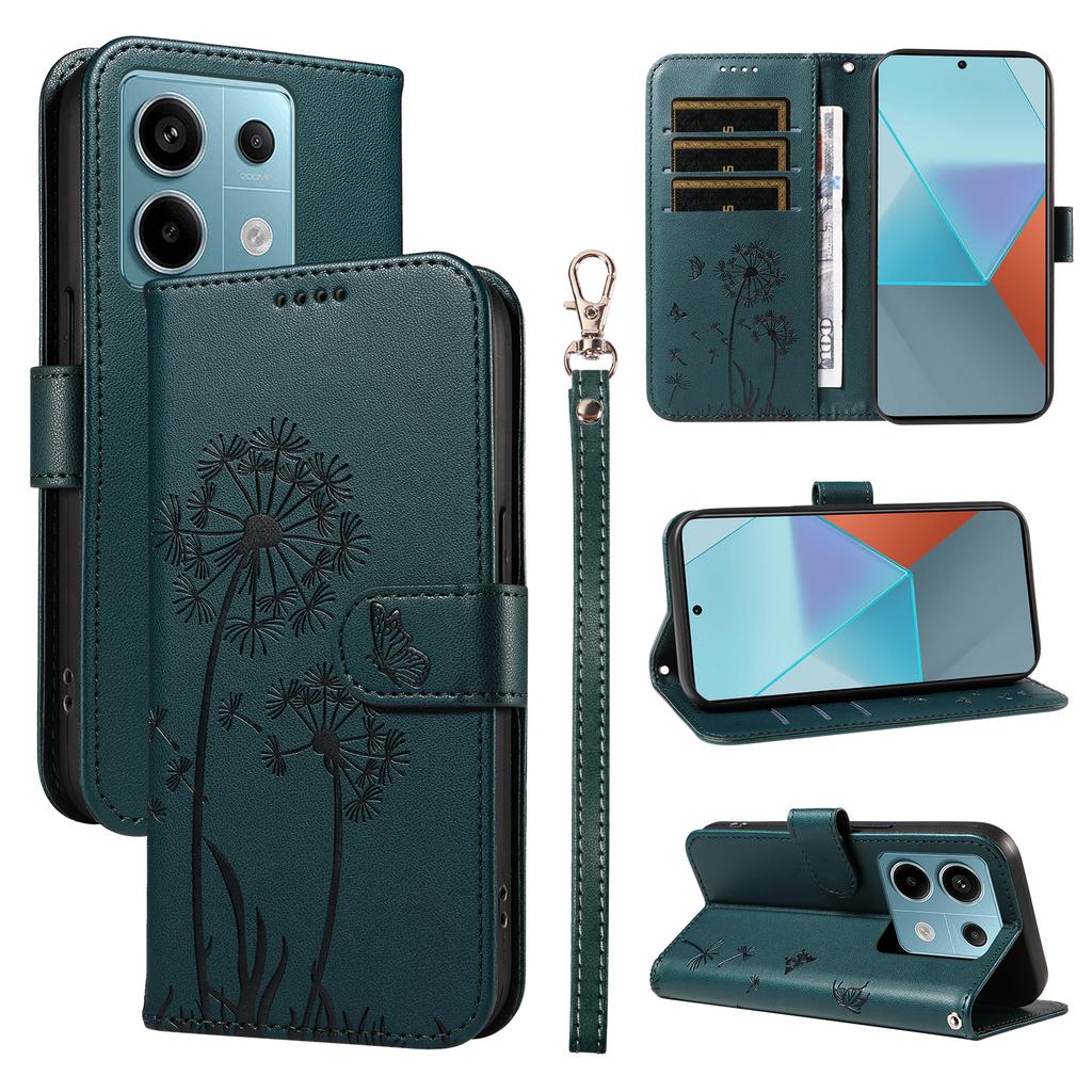 For Xiaomi Poco X6 5G/Redmi Note 13 Pro 5G Leather Case Wallet Phone Cover Dandelion Imprint