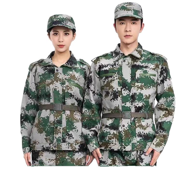 Student Camouflage Training Uniform Set - Grass Green, Summer Thin, Junior & Senior High Military Uniform